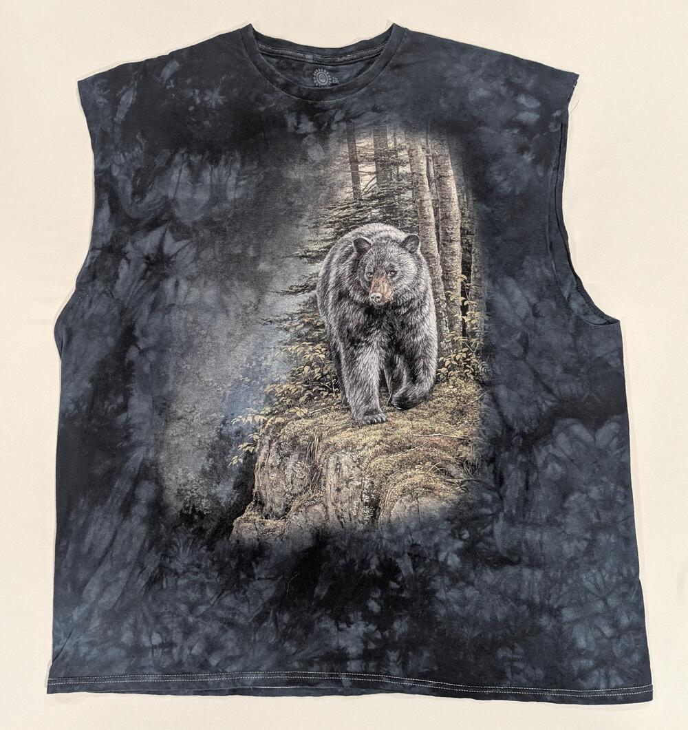 The Mountain Shirt Mens 2XL Black Bear Graphic Nature Tie Dye Sleeveless Tee